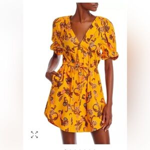 A.L.C. Vibrant Yellow Floral Mini Dress